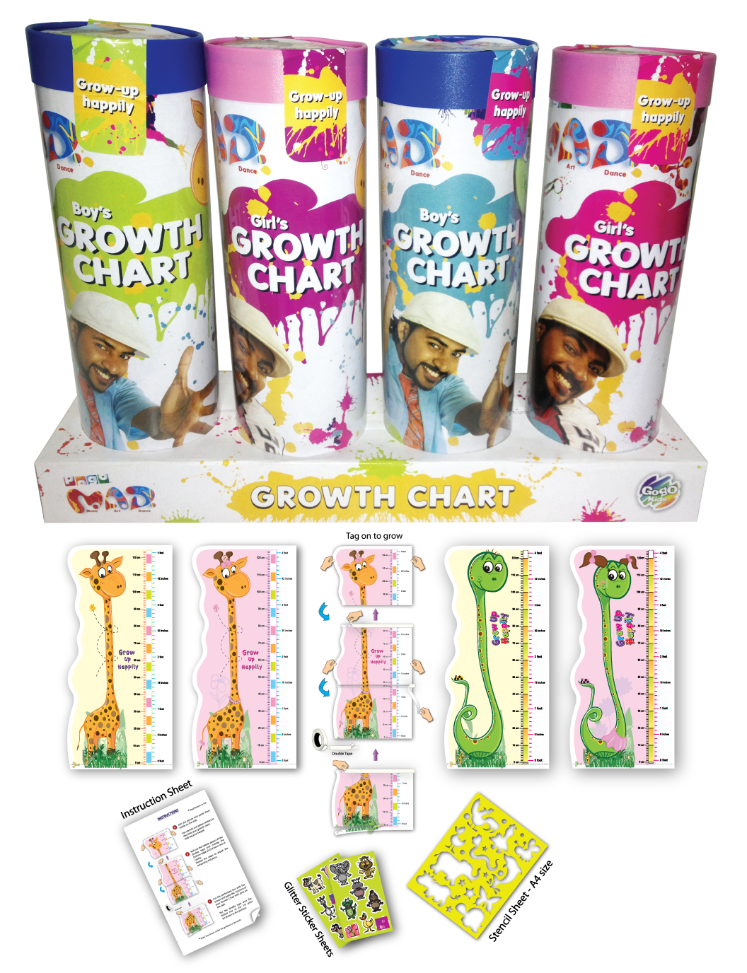 Pogo Mad DIY Growth Chart - Dino